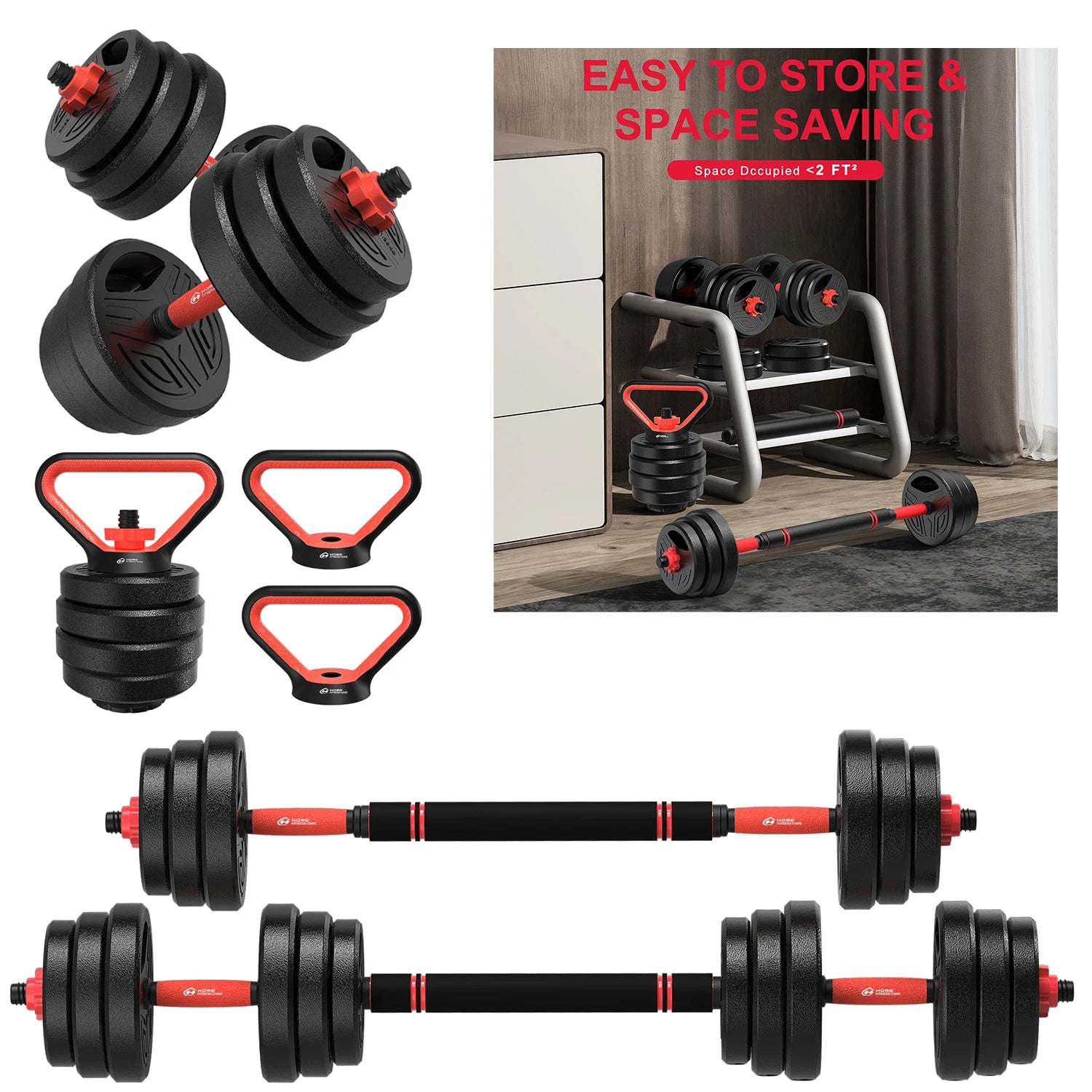 PowerFlex™ Adjustable Dumbbell & Barbell Set