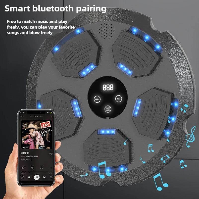 New Boxing Target Bluetooth Music Boxing Wall Target Home Smart Sports Training Music Box Machine LED Multifunction Large Screen