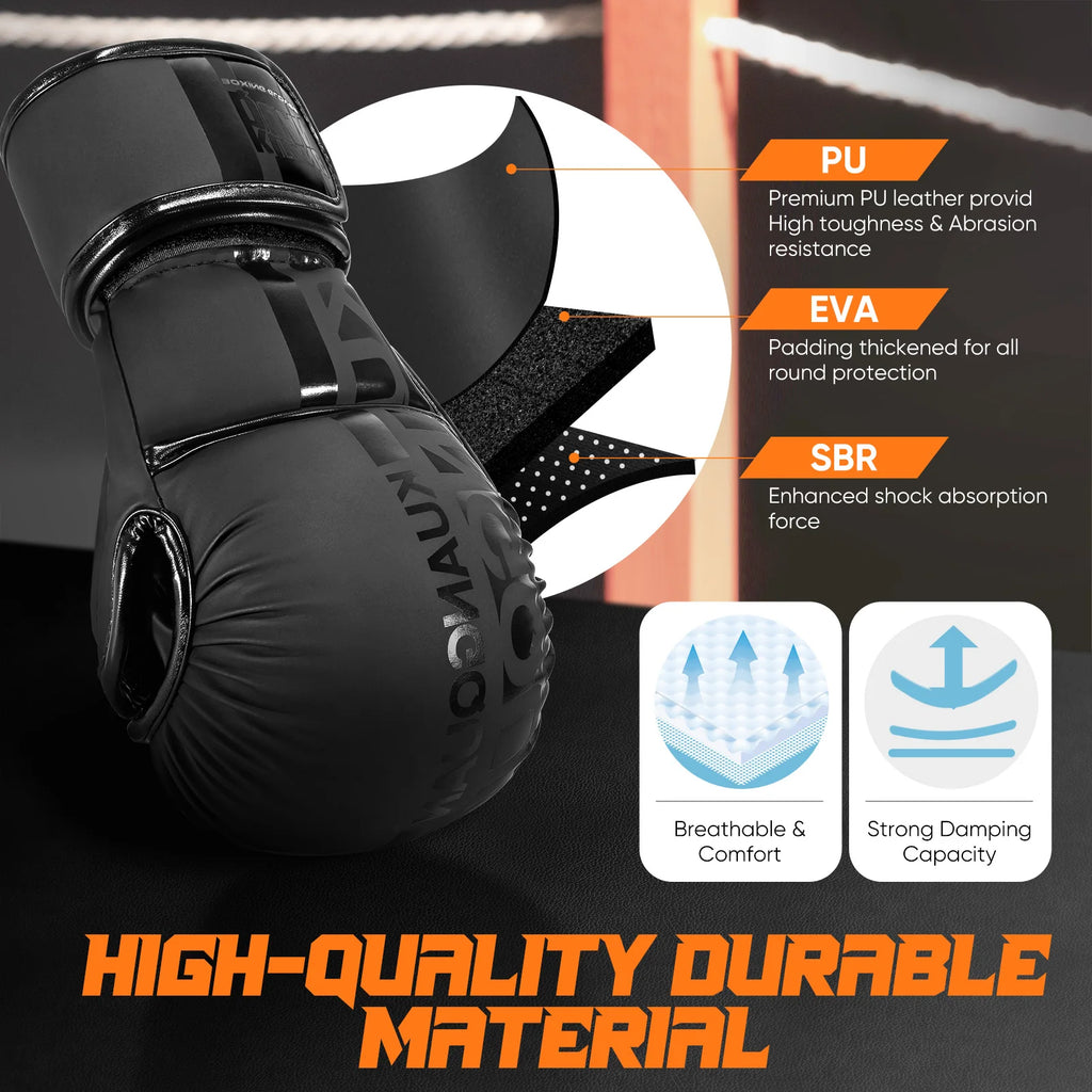 MMA Gloves Open Palm Sparring & Grappling Mitts,Martial Arts for Men & Women,Combat Sports,MMA, Boxing, Muay Thai, Kickboxing