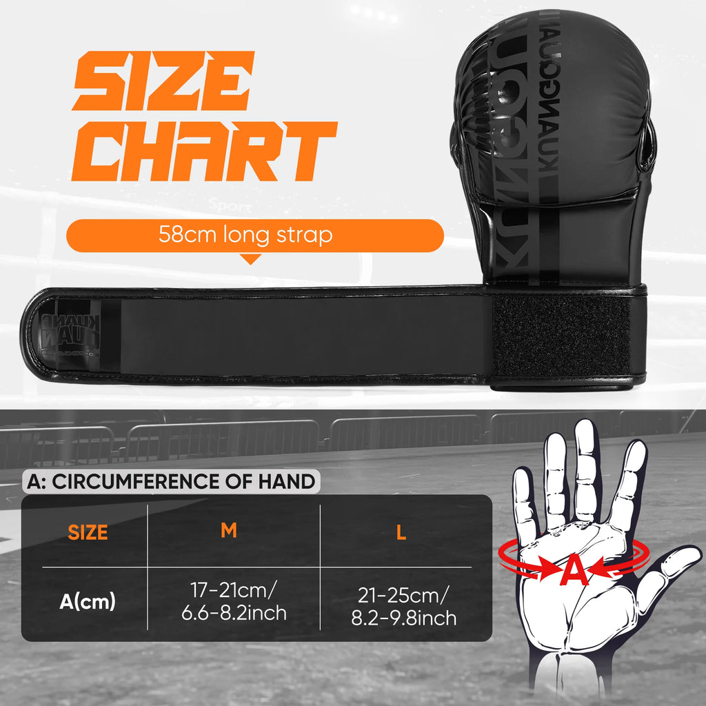 MMA Gloves Open Palm Sparring & Grappling Mitts,Martial Arts for Men & Women,Combat Sports,MMA, Boxing, Muay Thai, Kickboxing