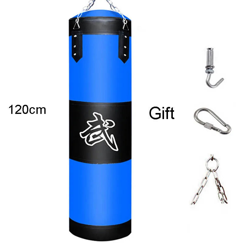 Heavy Punch Sandbag Durable Boxing Bag with Metal Chain Hook And Carabiner for Fitness Training Kickboxing Karate Taekwondo