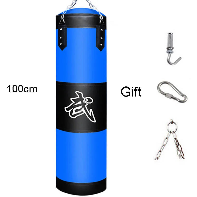 Heavy Punch Sandbag Durable Boxing Bag with Metal Chain Hook And Carabiner for Fitness Training Kickboxing Karate Taekwondo