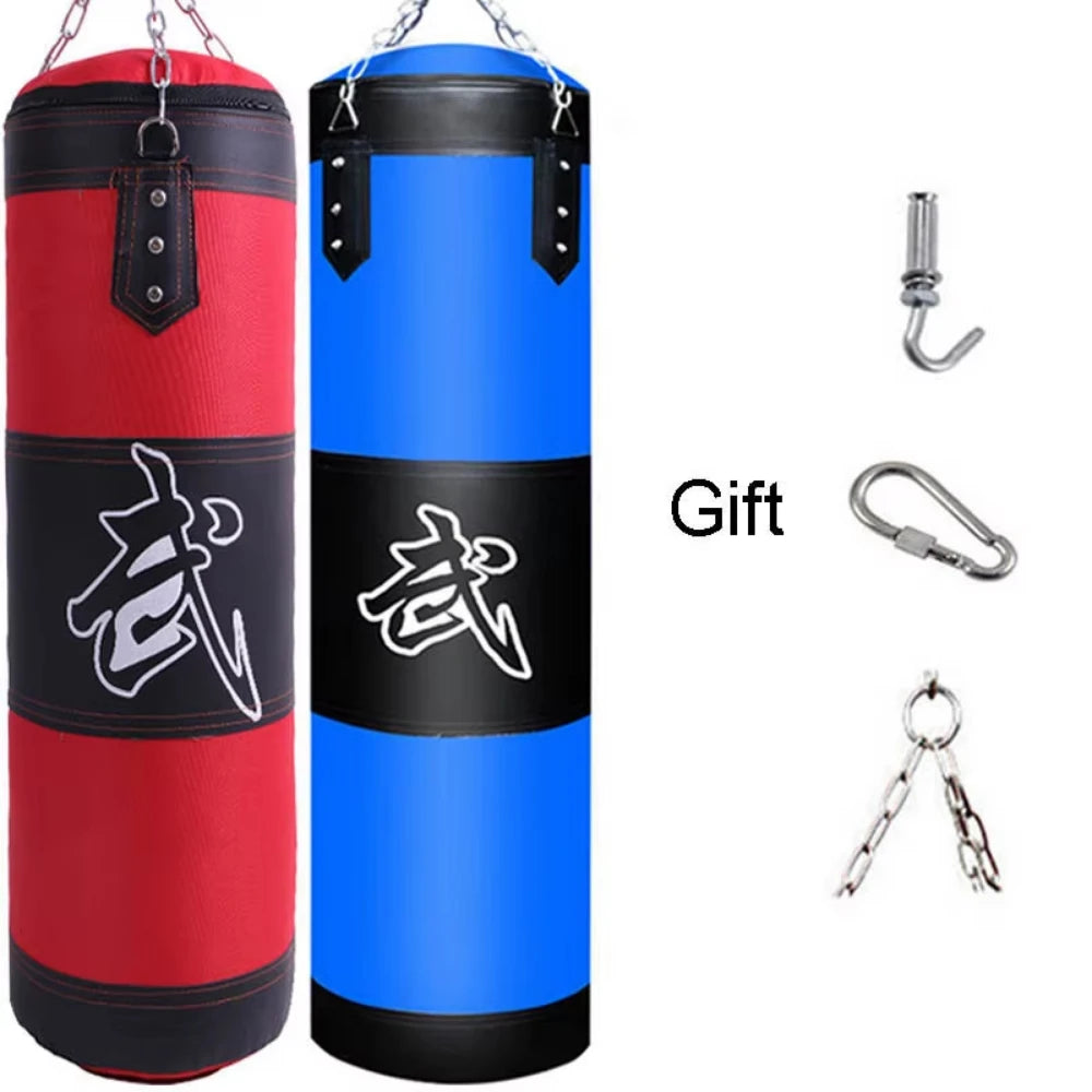Heavy Punch Sandbag Durable Boxing Bag with Metal Chain Hook And Carabiner for Fitness Training Kickboxing Karate Taekwondo